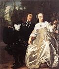 Del Canvas Paintings - Abraham del Court and Maria de Keersegieter